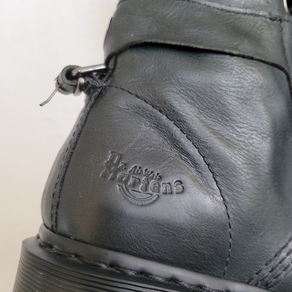 Dr. Martens Triumph Dark Green Combat Foldover Boots with Ribbon Laces Size 8 - Picture 4 of 14